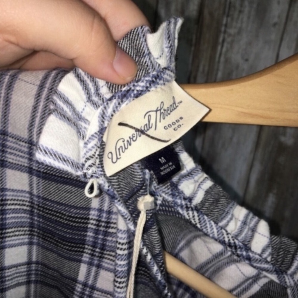 NWT Universal Thread Blue Plaid Blouse - Picture 6 of 6
